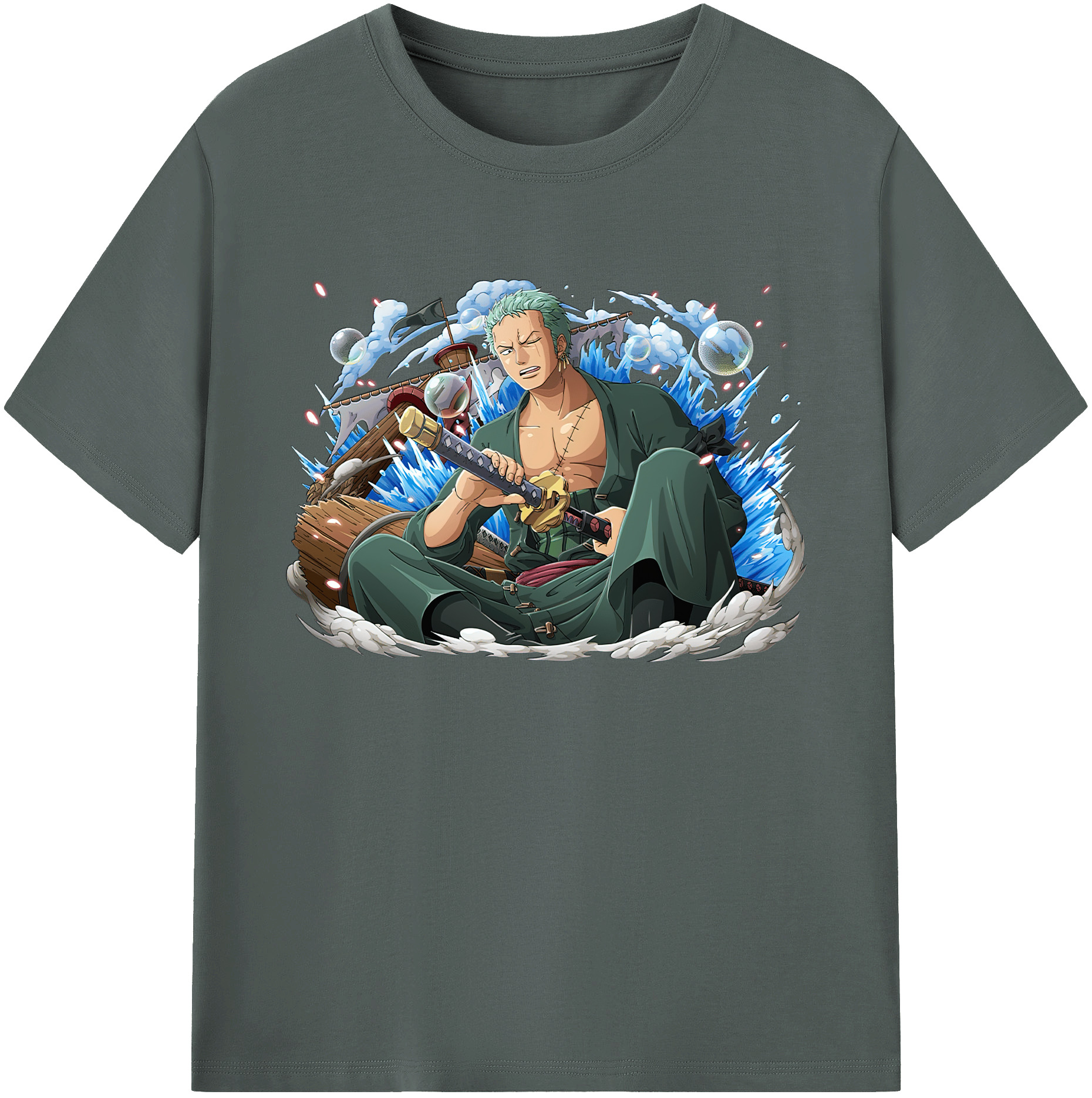ワンピース ロロノア・ゾロ ONE PIECE Roronoa Zoro 綿100％ メンズ半袖Tシャツ｜肌触りやわらか＆通気性